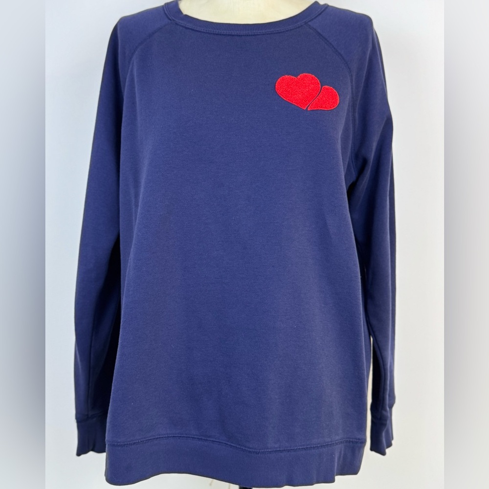 Old Navy Blue Sweatshirt with Red Heart Details